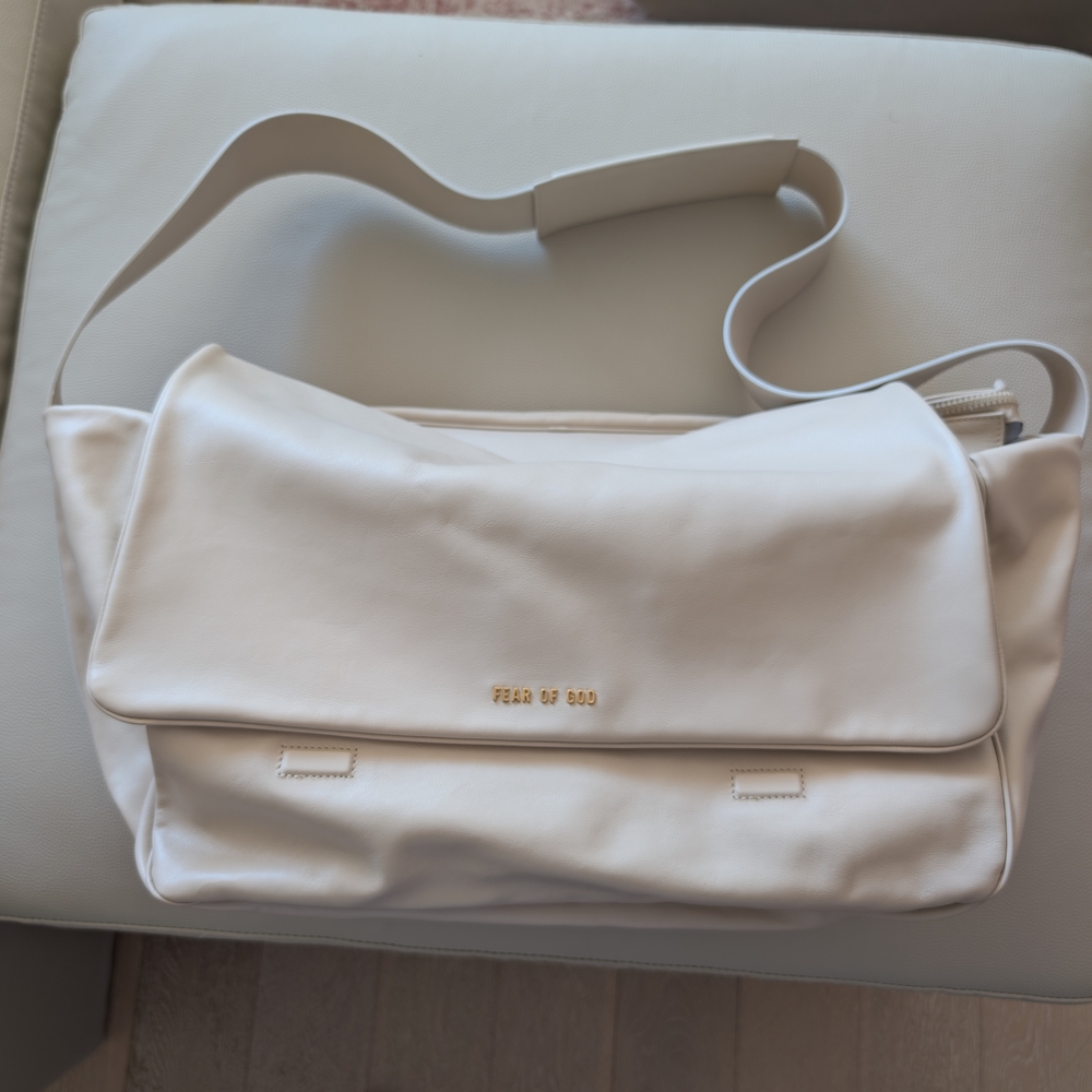 Fear of God Cream Leather Newspaper Bag